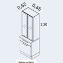 Ver imagem 3 de Paneleiro em Aço com 2 Portas de Vidro Tipo Cristaleira 3 Portas 1 Gaveta Exclusive