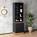 Ver imagem 1 de Paneleiro em Aço com 2 Portas de Vidro Tipo Cristaleira 3 Portas 1 Gaveta Exclusive