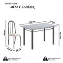 Ver imagem 3 de Conjunto de Mesa Tubular 120cm x 75cm Tampo com 4 Cadeiras Prata/Arabesco