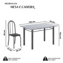 Ver imagem 3 de Conjunto de Mesa Tubular 120cm x 75cm Tampo com 4 Cadeiras Prata/Preto