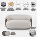 Ver imagem 6 de Namoradeira Marselha Orgânica 150cm Compôse Courino Marrom Linho Bege Elegante Resistente