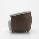 Ver imagem 4 de Namoradeira Marselha Orgânica 150cm Compôse Courino Marrom Linho Bege Elegante Resistente