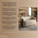 Ver mais imagens de Namoradeira Marselha Orgânica 150cm Compôse Courino Marrom Linho Bege Elegante Resistente