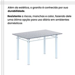 Conjunto de Mesa Tubular 120cm X 75cm Tampo com 4 Cadeiras - 8