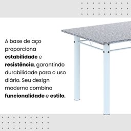 Conjunto de Mesa Tubular 120cm X 75cm Tampo com 4 Cadeiras - 9