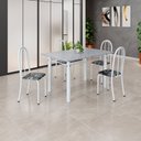 Ver imagem 1 de Conjunto de Mesa Tubular 120cm x 75cm Tampo com 4 Cadeiras Branco/Preto