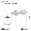 Ver imagem 3 de Conjunto de Mesa Tubular 120cm x 75cm Tampo com 4 Cadeiras Branco/Preto