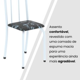 Conjunto de Mesa Tubular 120cm X 75cm Tampo com 4 Cadeiras - 6