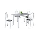 Ver imagem 2 de Conjunto de Mesa Tubular 120cm x 75cm Tampo com 4 Cadeiras Branco/Preto