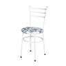 2 Cadeiras para Mesa Epoxi Branca Assento Floral:floral Branco - 2