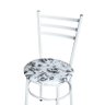 2 Cadeiras para Mesa Epoxi Branca Assento Floral:floral Branco - 5
