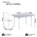 Ver imagem 3 de Conjunto de Mesa Tubular 120cm x 75cm Tampo com 4 Cadeiras Branco/Bege
