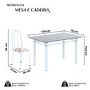 Ver imagem 3 de Conjunto de Mesa Tubular 120cm x 75cm Tampo com 4 Cadeiras Branco/Arabesco