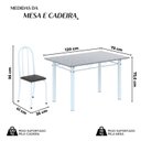 Ver imagem 3 de Conjunto de Mesa Tubular 120cm x 75cm Tampo com 4 Cadeiras Branco/Preto