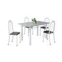 Ver imagem 2 de Conjunto de Mesa Tubular 120cm x 75cm Tampo com 4 Cadeiras Branco/Preto