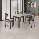Ver imagem 1 de Conjunto de Mesa Tubular 120cm x 75cm Tampo com 4 Cadeiras Preto