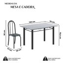 Ver imagem 3 de Conjunto de Mesa Tubular 120cm x 75cm Tampo com 4 Cadeiras Preto