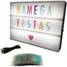 Quadro Letreiro de Cinema Luminoso 30x23cm Light Box - Preto - Letras Coloridas - 3
