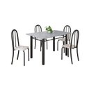 Ver imagem 2 de Conjunto de Mesa Tubular 120cm x 75cm Tampo com 4 Cadeiras Preto/Bege