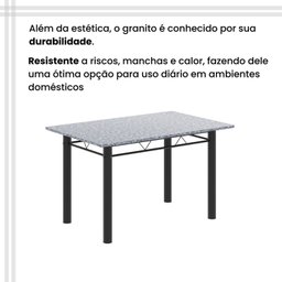 Conjunto de Mesa Tubular 120cm X75cm Tampo com 4 Cadeiras - 8