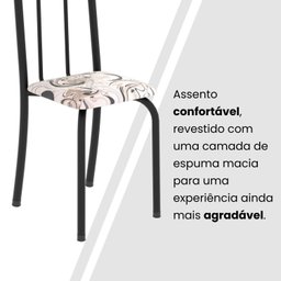 Conjunto de Mesa Tubular 120cm X75cm Tampo com 4 Cadeiras - 6