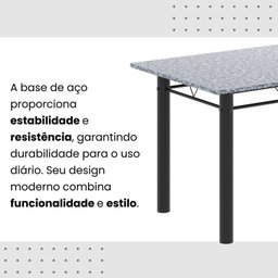 Conjunto de Mesa Tubular 120cm X75cm Tampo com 4 Cadeiras - 9