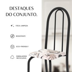 Conjunto de Mesa Tubular 120cm X75cm Tampo com 4 Cadeiras - 12