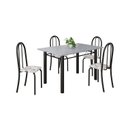 Ver imagem 2 de Conjunto de Mesa Tubular 120cm x75cm Tampo com 4 Cadeiras Preto/Arabesco