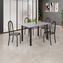 Ver imagem 1 de Conjunto de Mesa Tubular 120cm x 75cm Tampo com 4 Cadeiras Preto