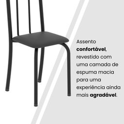Conjunto de Mesa Tubular 120cm X 75cm Tampo com 4 Cadeiras - 6