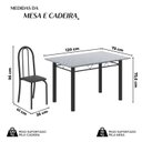 Ver imagem 3 de Conjunto de Mesa Tubular 120cm x 75cm Tampo com 4 Cadeiras Preto