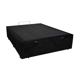 Cama Box Baú Casal Suede Preto - 1