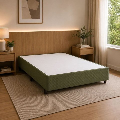 Base Casal Suede 138x188cm Idea Verde