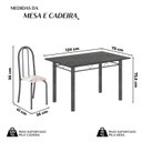 Ver imagem 3 de Conjunto de Mesa Tubular 120cm x 75cm Tampo com 4 Cadeiras Prata/Bege