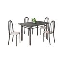 Ver imagem 2 de Conjunto de Mesa Tubular 120cm x 75cm Tampo com 4 Cadeiras Prata/Bege