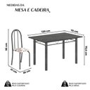 Ver imagem 3 de Conjunto de Mesa Tubular 120cm x 75cm Tampo com 4 Cadeiras Prata/Arabesco
