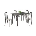 Ver imagem 2 de Conjunto de Mesa Tubular 120cm x 75cm Tampo com 4 Cadeiras Prata/Arabesco
