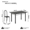 Ver imagem 3 de Conjunto de Mesa Tubular 120cm x 75cm Tampo com 4 Cadeiras Prata/Preto
