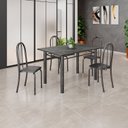 Ver imagem 1 de Conjunto de Mesa Tubular 120cm x 75cm Tampo com 4 Cadeiras Prata/Preto