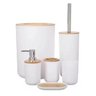 Kit Conjunto para Banheiro Bambu 6 Peças - Branco - 2