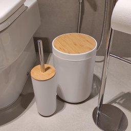 Kit Conjunto para Banheiro Bambu 6 Peças - Branco - 4