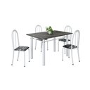 Ver imagem 2 de Conjunto de Mesa Tubular 120cm x 75cm Tampo com 4 Cadeiras Branco/Preto