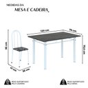 Ver imagem 3 de Conjunto de Mesa Tubular 120cm x 75cm Tampo com 4 Cadeiras Branco/Preto