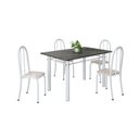 Ver imagem 2 de Conjunto de Mesa Tubular 120cm x 75cm Tampo com 4 Cadeiras Branco/Bege