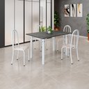 Ver imagem 1 de Conjunto de Mesa Tubular 120cm x 75cm Tampo com 4 Cadeiras Branco/Bege
