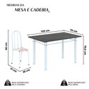 Ver imagem 3 de Conjunto de Mesa Tubular 120cm x 75cm Tampo com 4 Cadeiras Branco/Bege