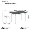 Ver imagem 3 de Conjunto de Mesa Tubular 120cm x 75cm Tampo com 4 Cadeiras Branco/Arabesco