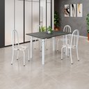 Ver imagem 1 de Conjunto de Mesa Tubular 120cm x 75cm Tampo com 4 Cadeiras Branco/Arabesco