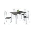 Ver imagem 2 de Conjunto de Mesa Tubular 120cm x 75cm Tampo com 4 Cadeiras Branco/Preto
