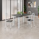 Ver imagem 1 de Conjunto de Mesa Tubular 120cm x 75cm Tampo com 4 Cadeiras Branco/Preto